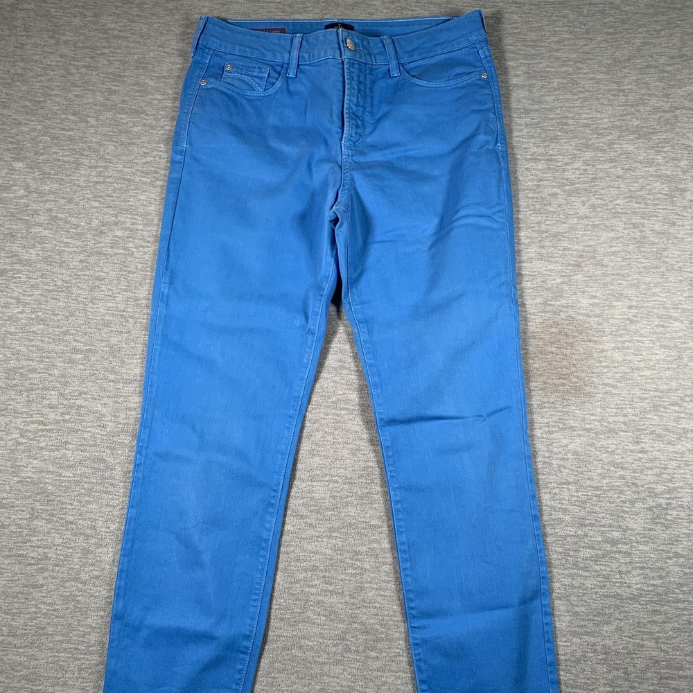 NYDJ Clarissa Ankle Jeans Womens 10 Blue High Rise Slim Lift Tuck Stretch Denim - Picture 2 of 14